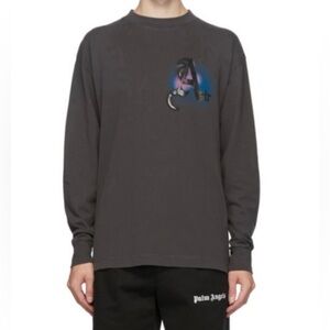 Palm Angels Men’s Black Air Long Sleeve T-Shirt Size: L - Color: Tie Dye.